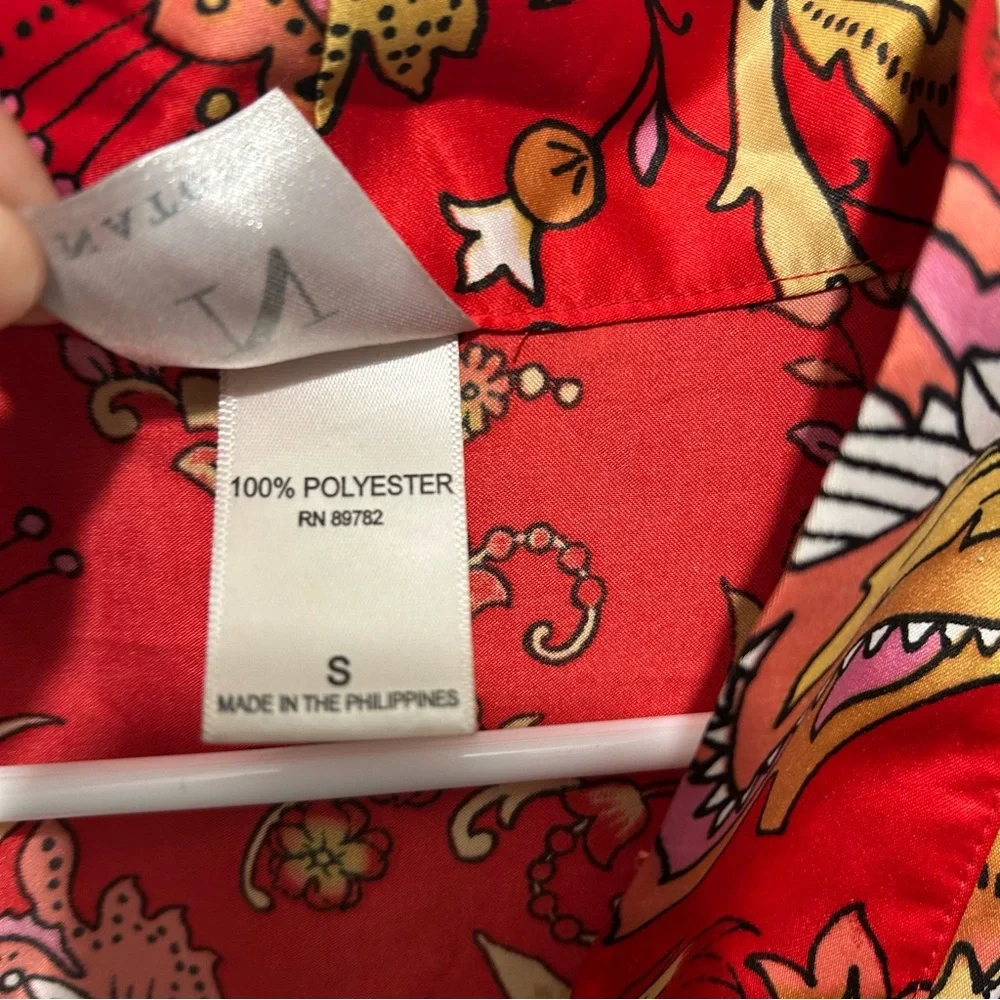 Natori Robe Long Floral Cherry Blossom Kimono Lingerie Pockets Artsy - Picture 7 of 11